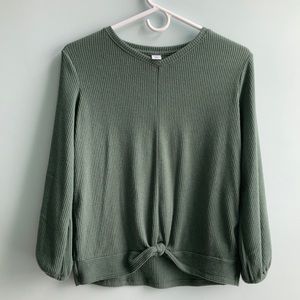 Old Navy Green Long-sleeved Ribbed Shirt